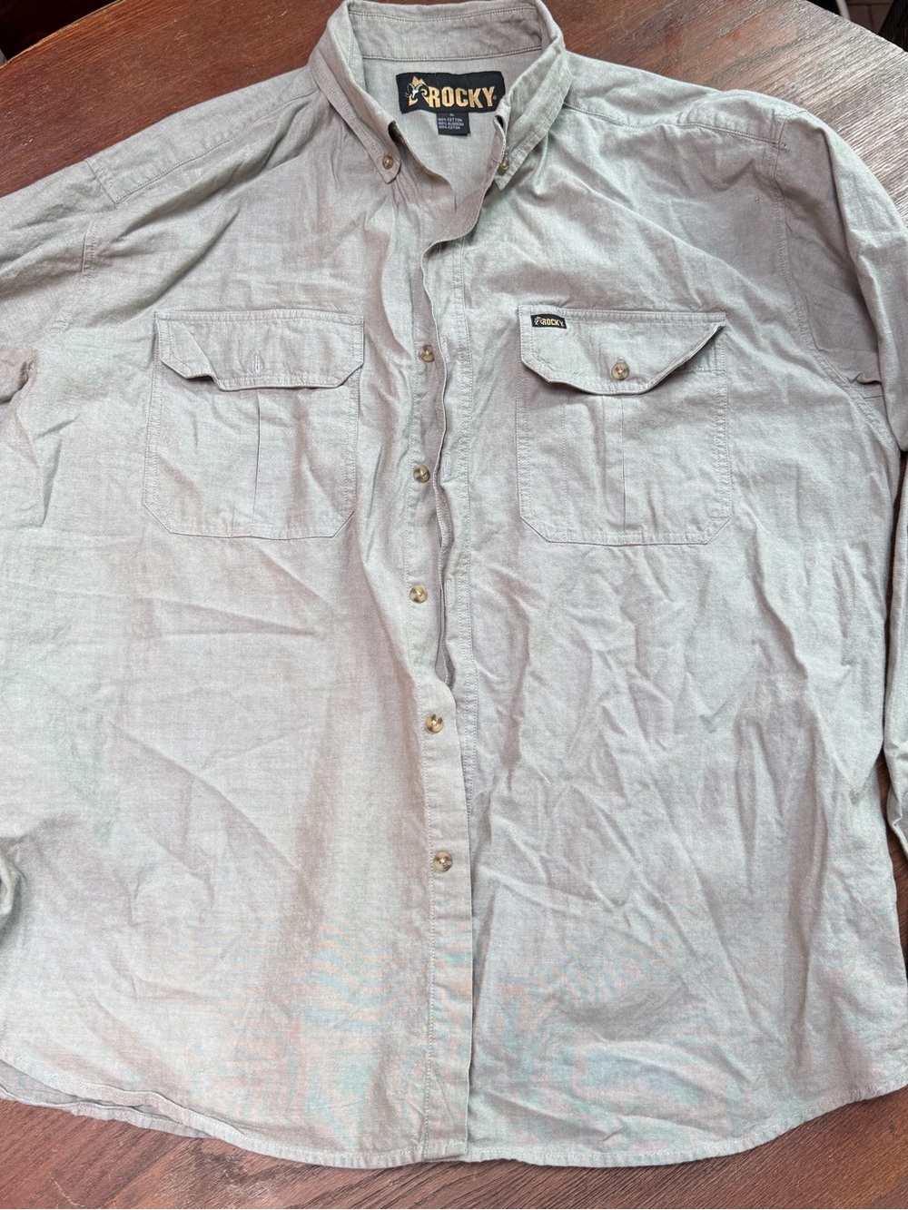 Rocky Men's Button-Down Work Shirt in Light Gray